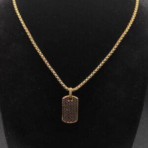David Yurman Cool Gold Tag Necklace